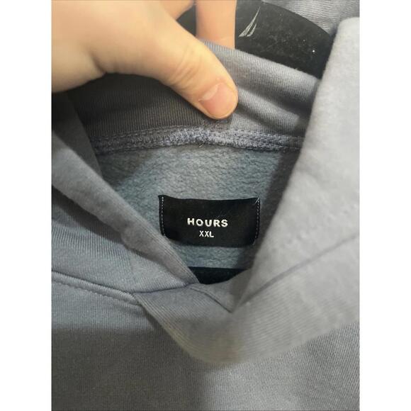 Hours XXL Drop Shoulder Pullover Hoodie, Baby Blue - Picture 4 of 5